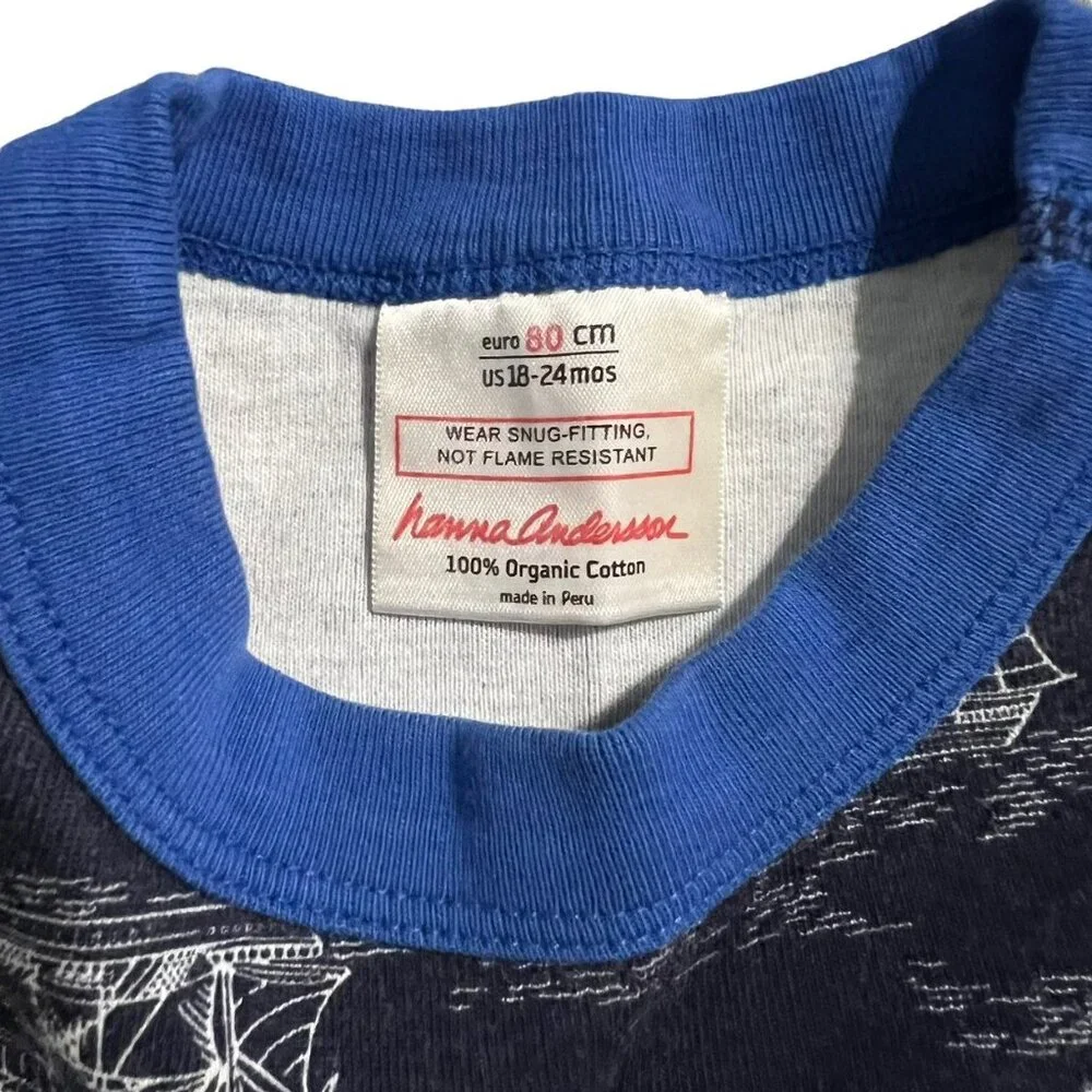 Hanna Andersson Sz 80 (18-24m) Navy Ship Long John Pajamas